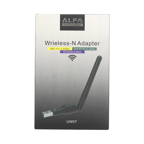 ALFA NET USB WiFi Wireless-N Adapter with Fixed High Gain Antenna Long Range